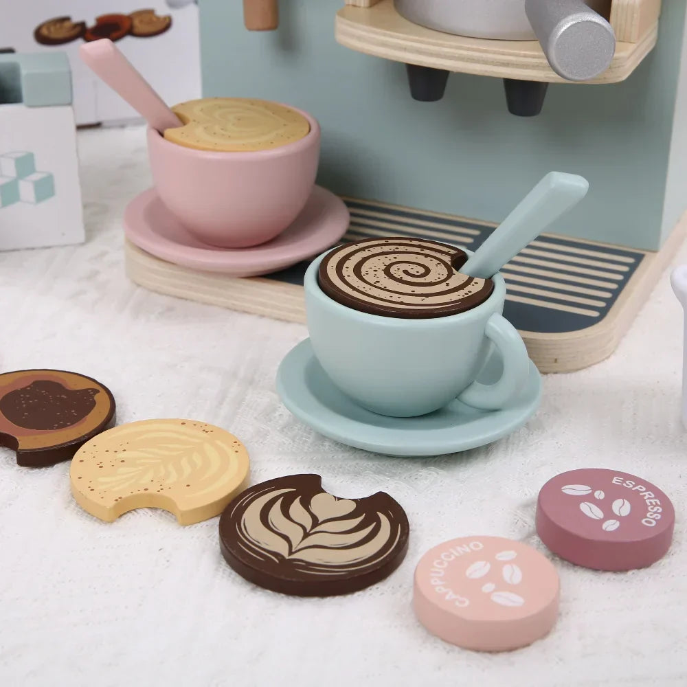 Montessori wooden coffee machine