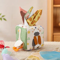 Montessori activity cube with sensory elements