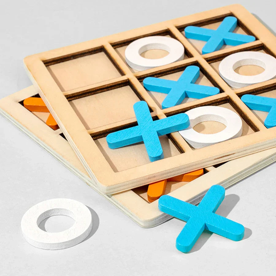 Montessori wooden tic-tac-toe game