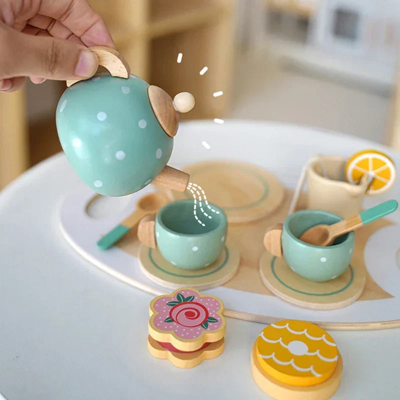Montessori wooden tea set