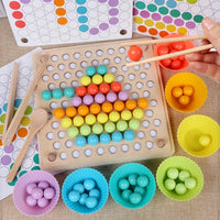 Montessori color chart with beads