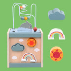 Montessori wooden activity cube