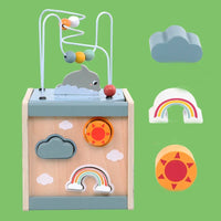 Montessori wooden activity cube