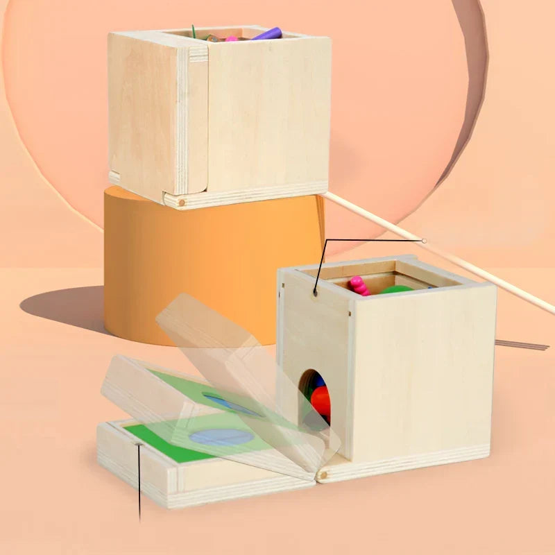 Montessori box with shapes, colors and balls