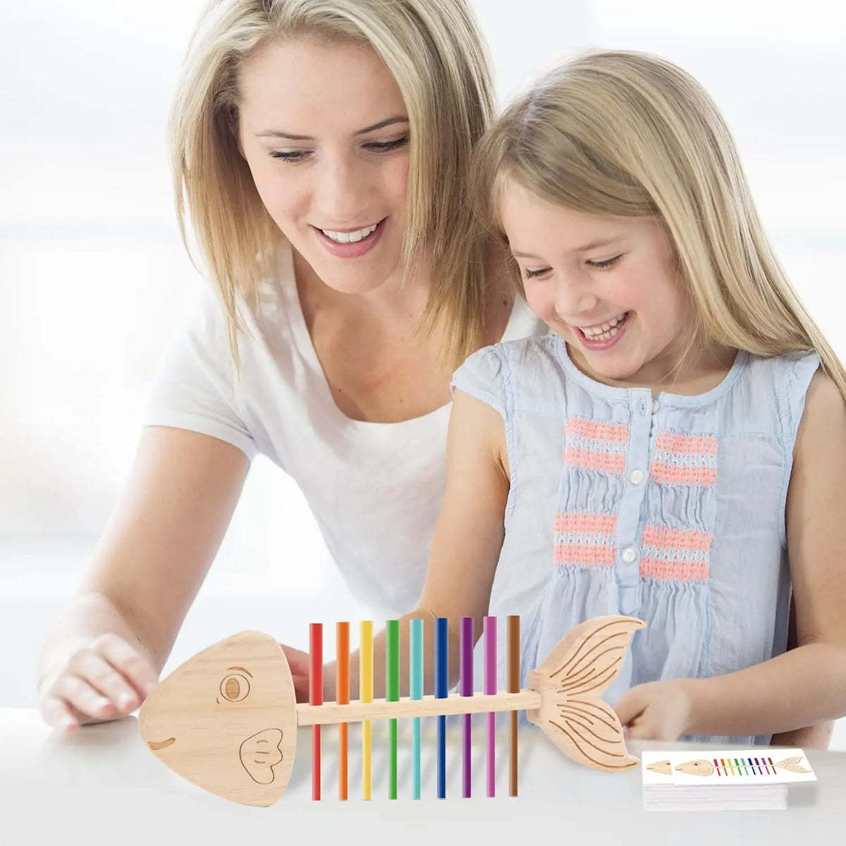 Montessori puzzle made from fish bones