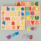 Montessori wooden puzzle – letters, numbers and shapes
