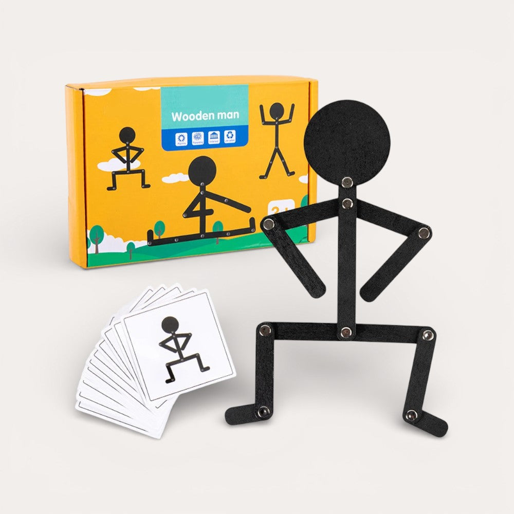 Movable Montessori wooden doll