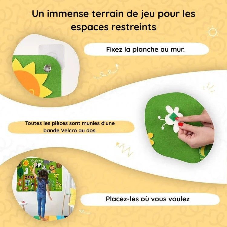 Montessori learning board made of felt