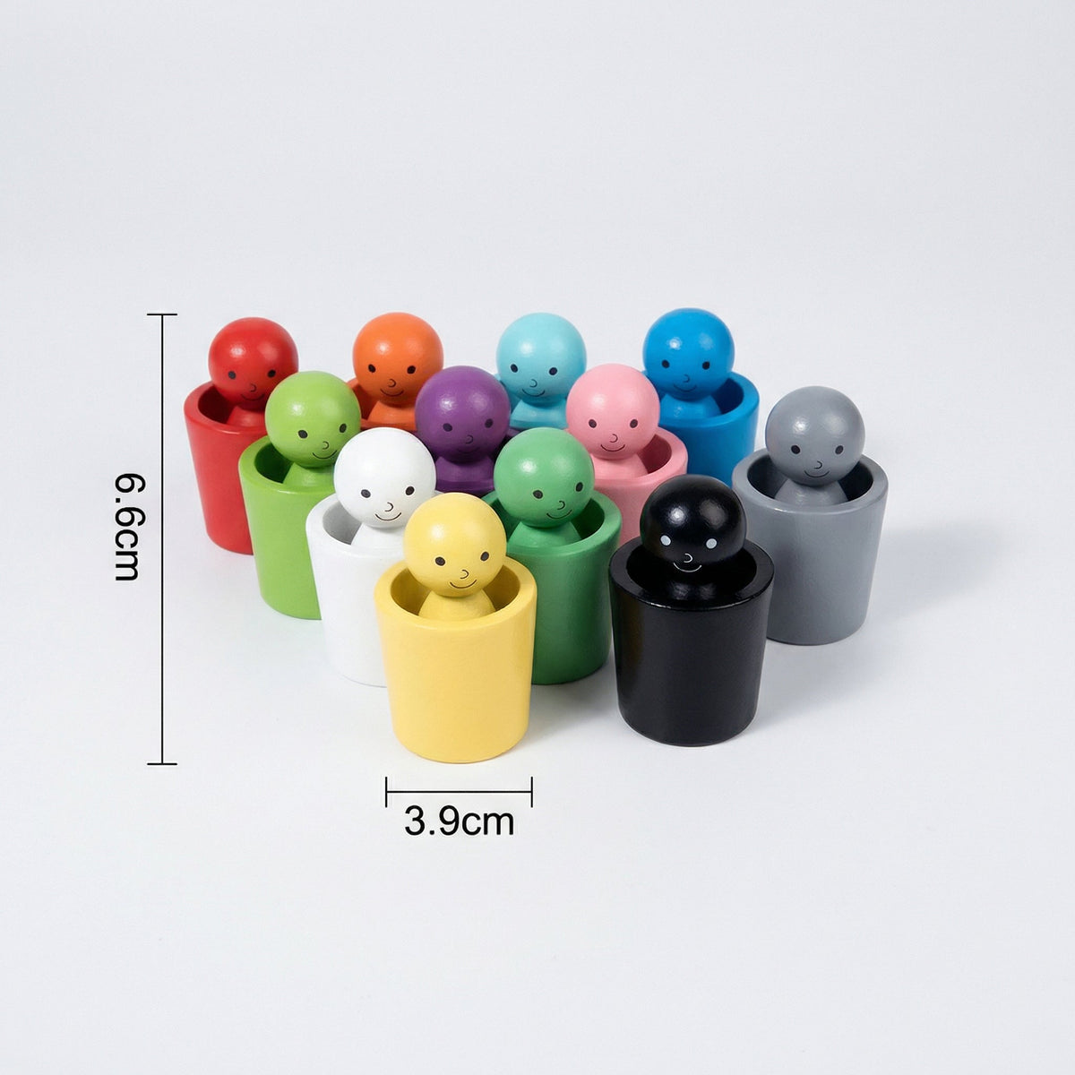 Montessori toys: dolls and colorful shapes