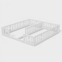 Montessori double bed for floor mounting with star-shaped side rails