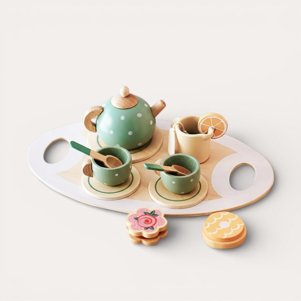 Montessori wooden tea set
