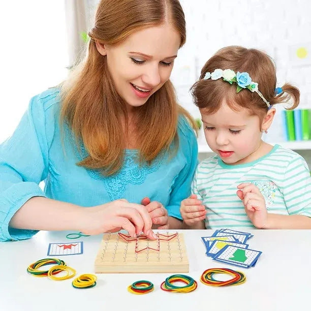 Montessori geometry board made of wood