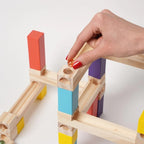 Montessori wooden marble run