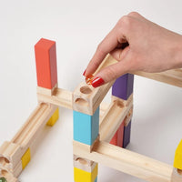 Montessori wooden marble run