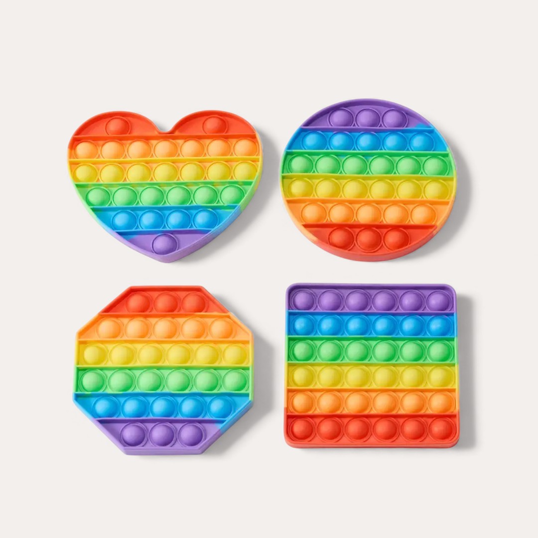 Set of 4 Pop-it silicone toys in Montessori style