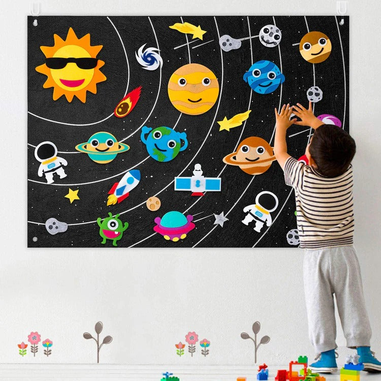 Montessori learning board made of felt