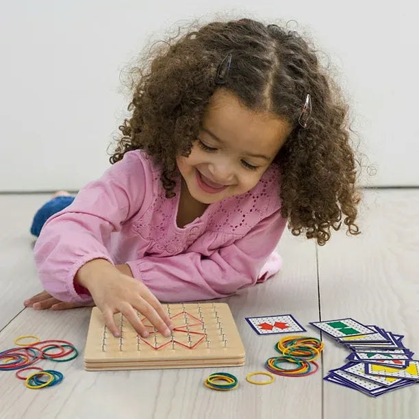 Montessori geometry board made of wood