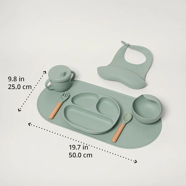 Montessori silicone tableware set for babies