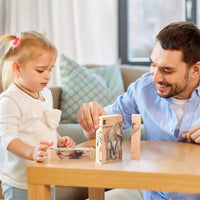 Montessori wooden puzzles with animal motifs