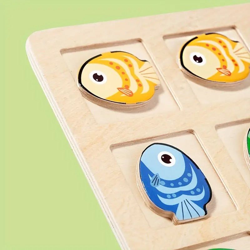 Montessori color matching puzzle with fish