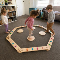 Montessori balance beams and stones