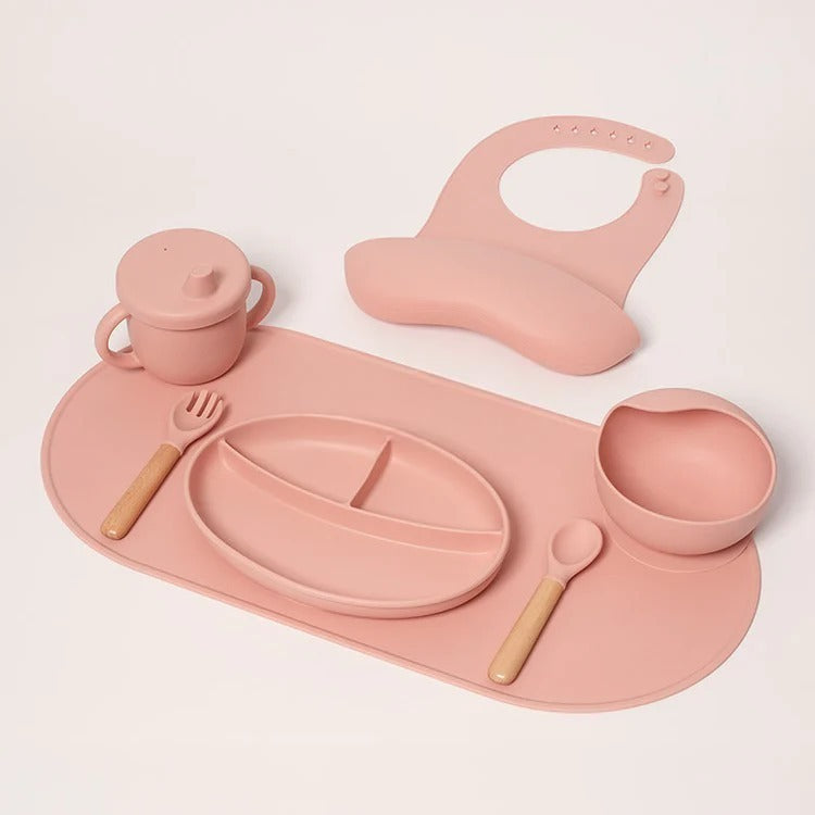 Montessori silicone tableware set for babies