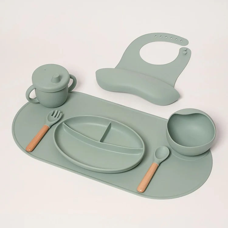 Montessori silicone tableware set for babies