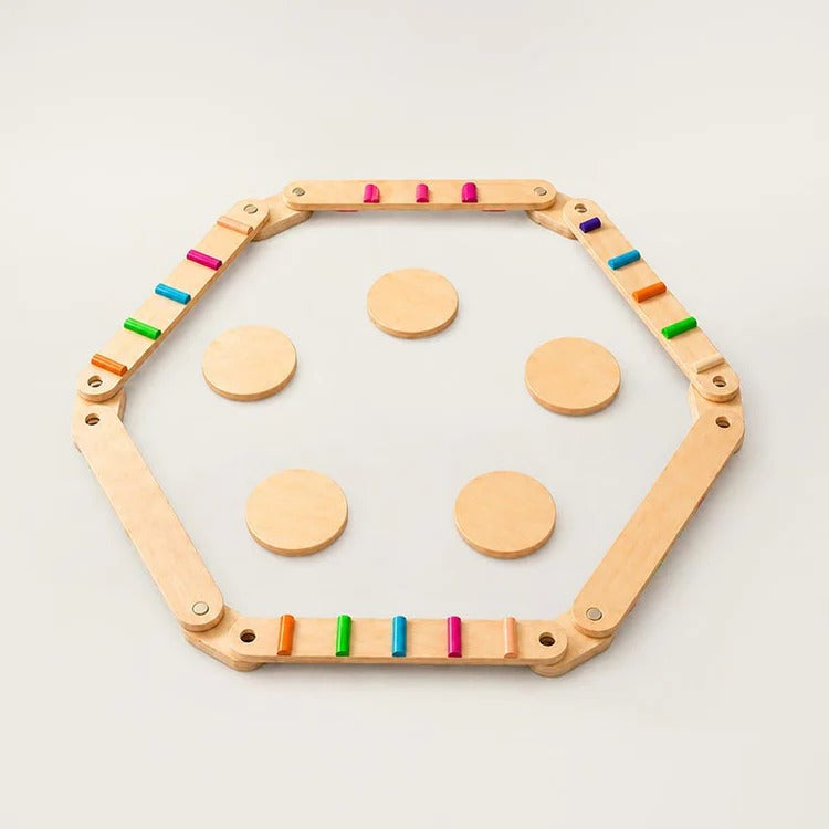 Montessori balance beams and stones