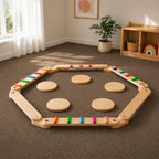 Montessori balance beams and stones