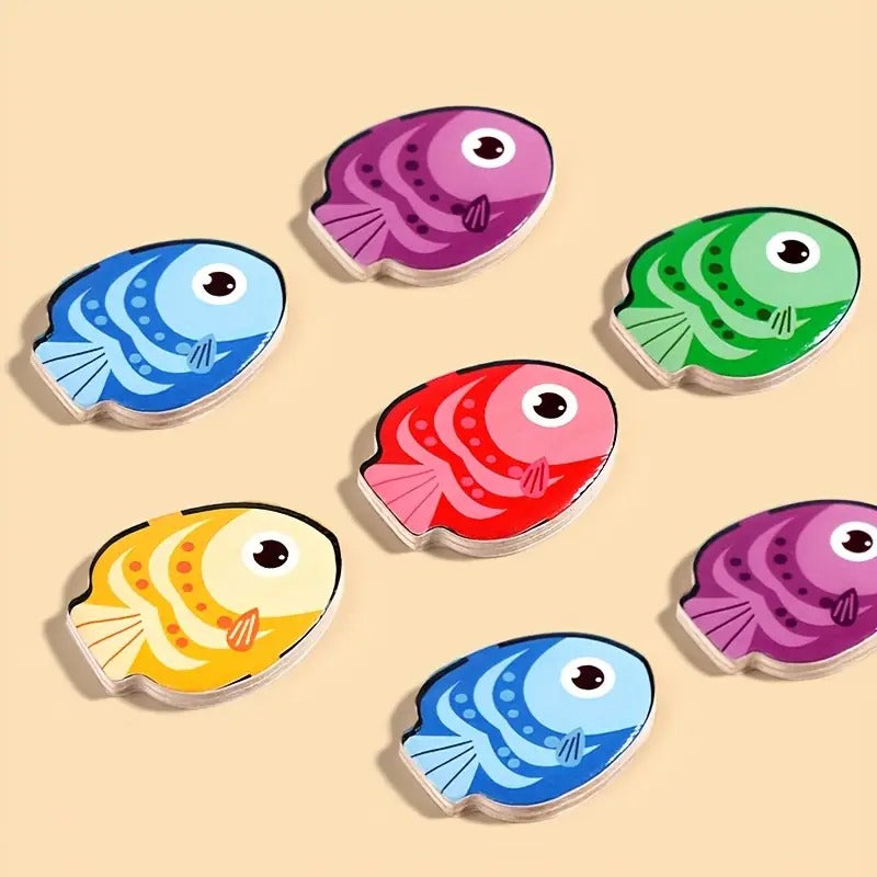 Montessori color matching puzzle with fish