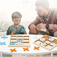Montessori wooden tic-tac-toe game