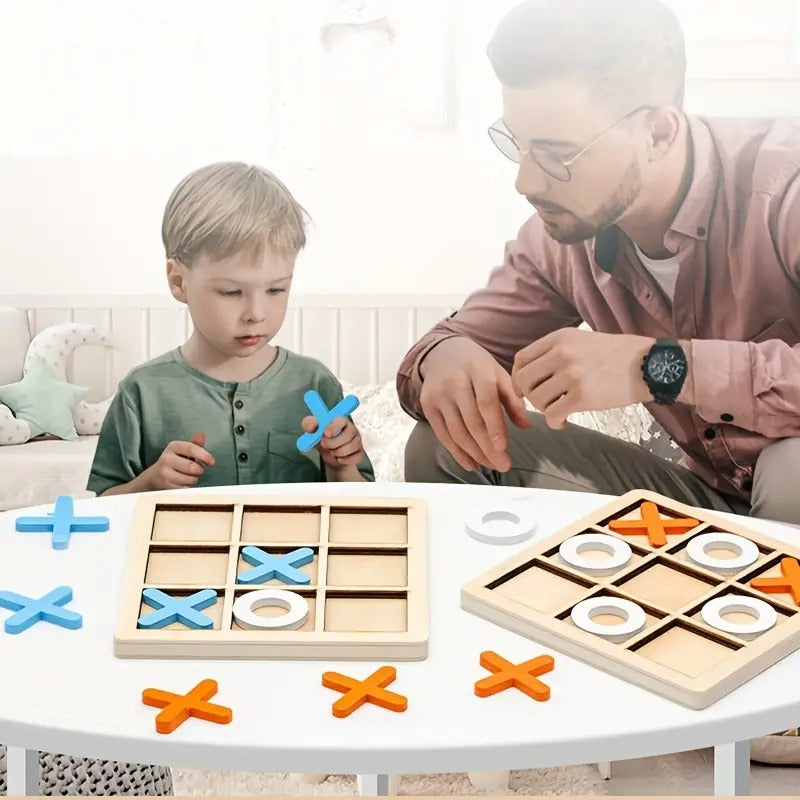 Montessori wooden tic-tac-toe game
