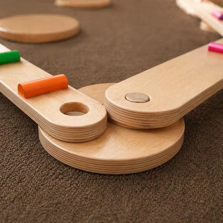 Montessori balance beams and stones
