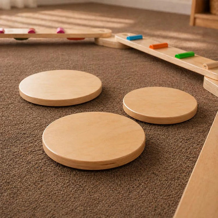 Montessori balance beams and stones