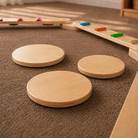 Montessori balance beams and stones