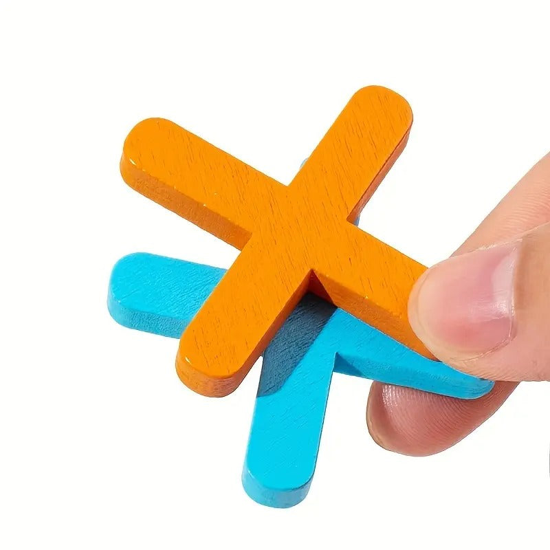 Montessori wooden tic-tac-toe game