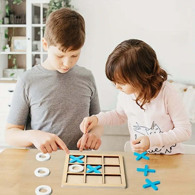 Montessori wooden tic-tac-toe game