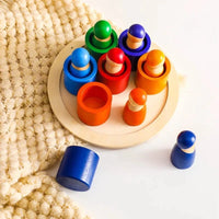 Montessori stacking and color play