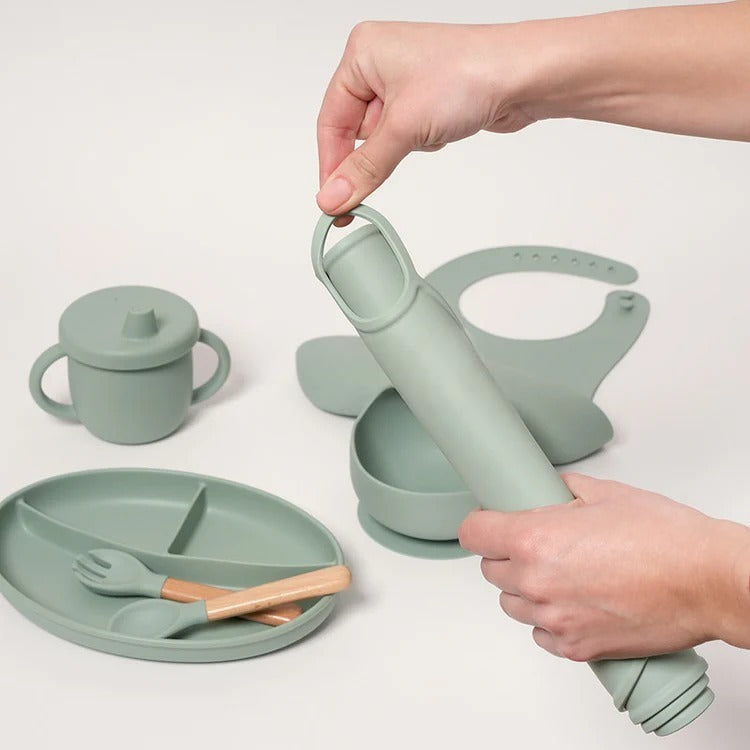 Montessori silicone tableware set for babies