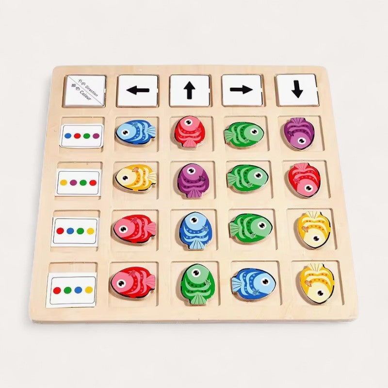 Montessori color matching puzzle with fish