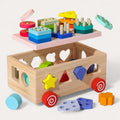 Montessori stacking toy with geometric shapes