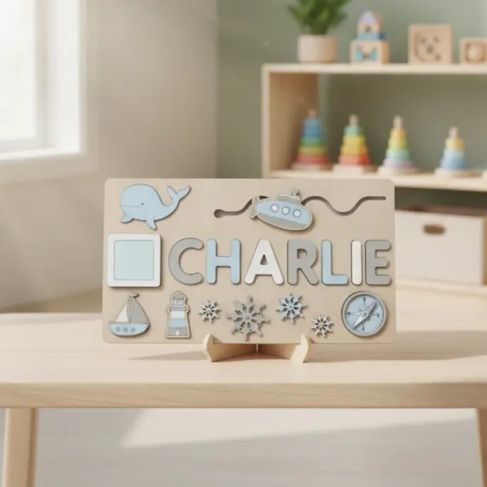 Individually designed wooden puzzle for toddlers