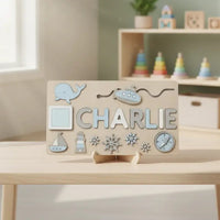 Individually designed wooden puzzle for toddlers