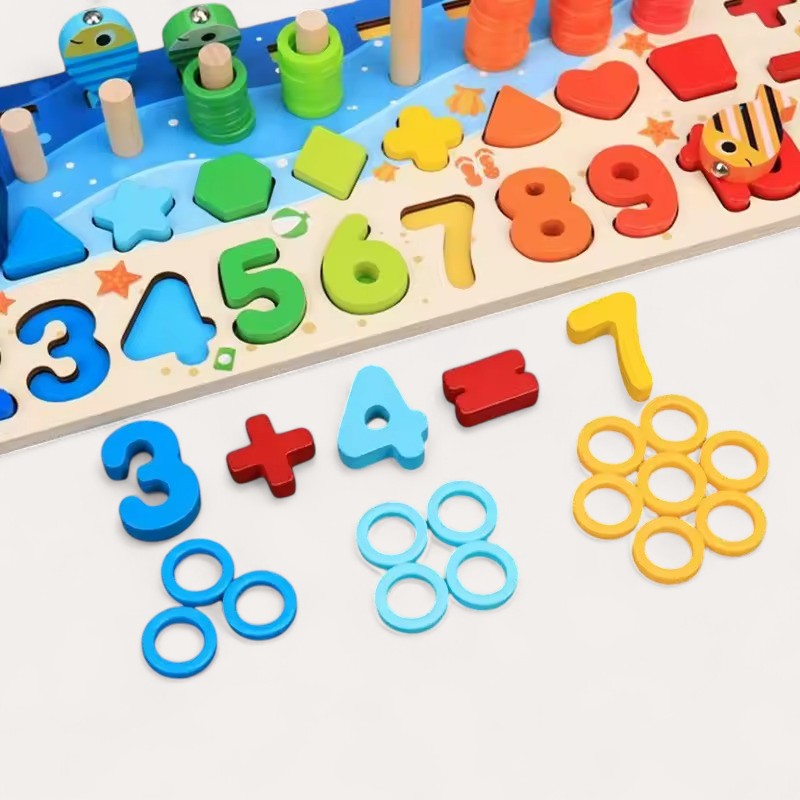 Montessori game: Fishing and Shaping