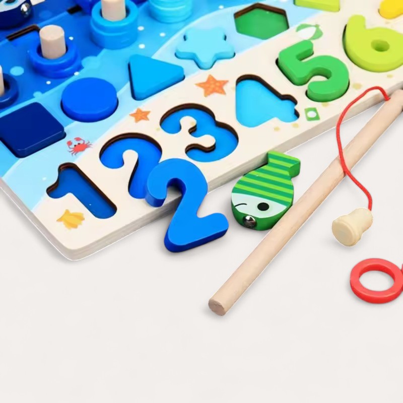 Montessori game: Fishing and Shaping
