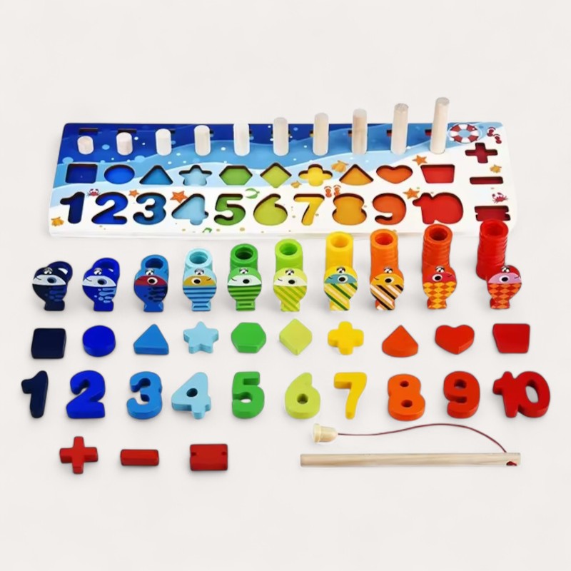 Montessori game: Fishing and Shaping
