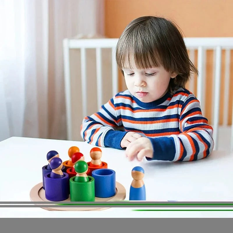 Montessori stacking and color play