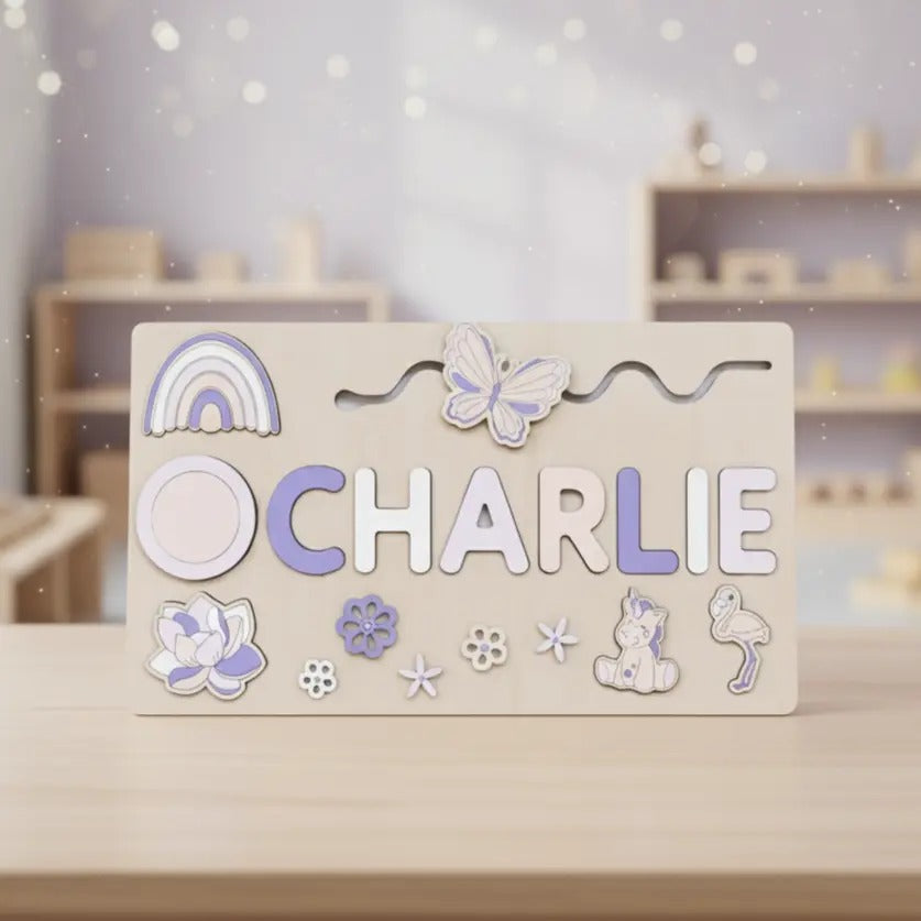 Individually designed wooden puzzle for toddlers