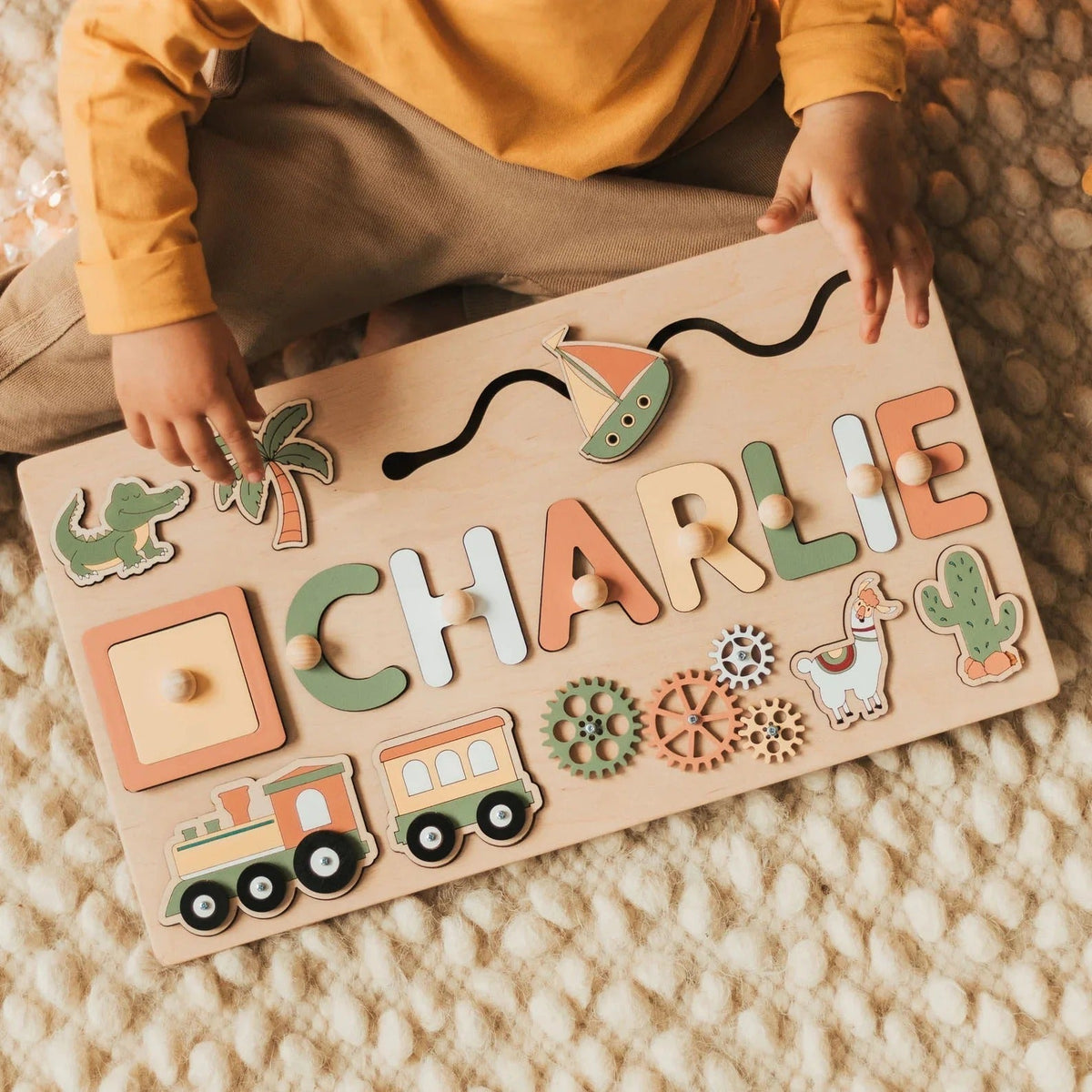 Individually designed wooden puzzle for toddlers