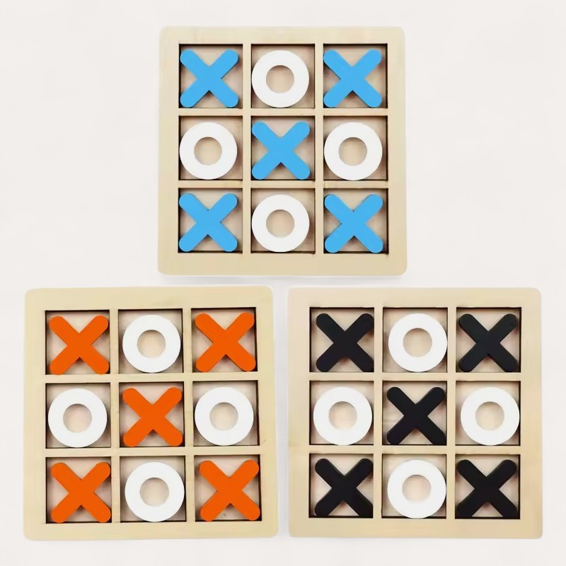 Montessori wooden tic-tac-toe game